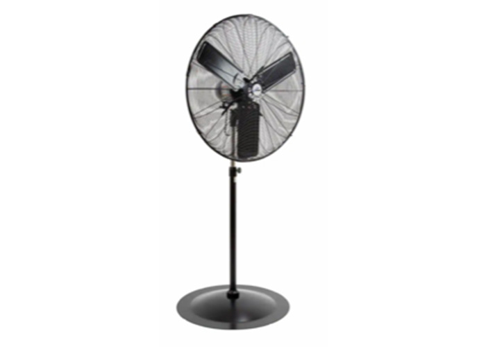 A pedestal stand fan